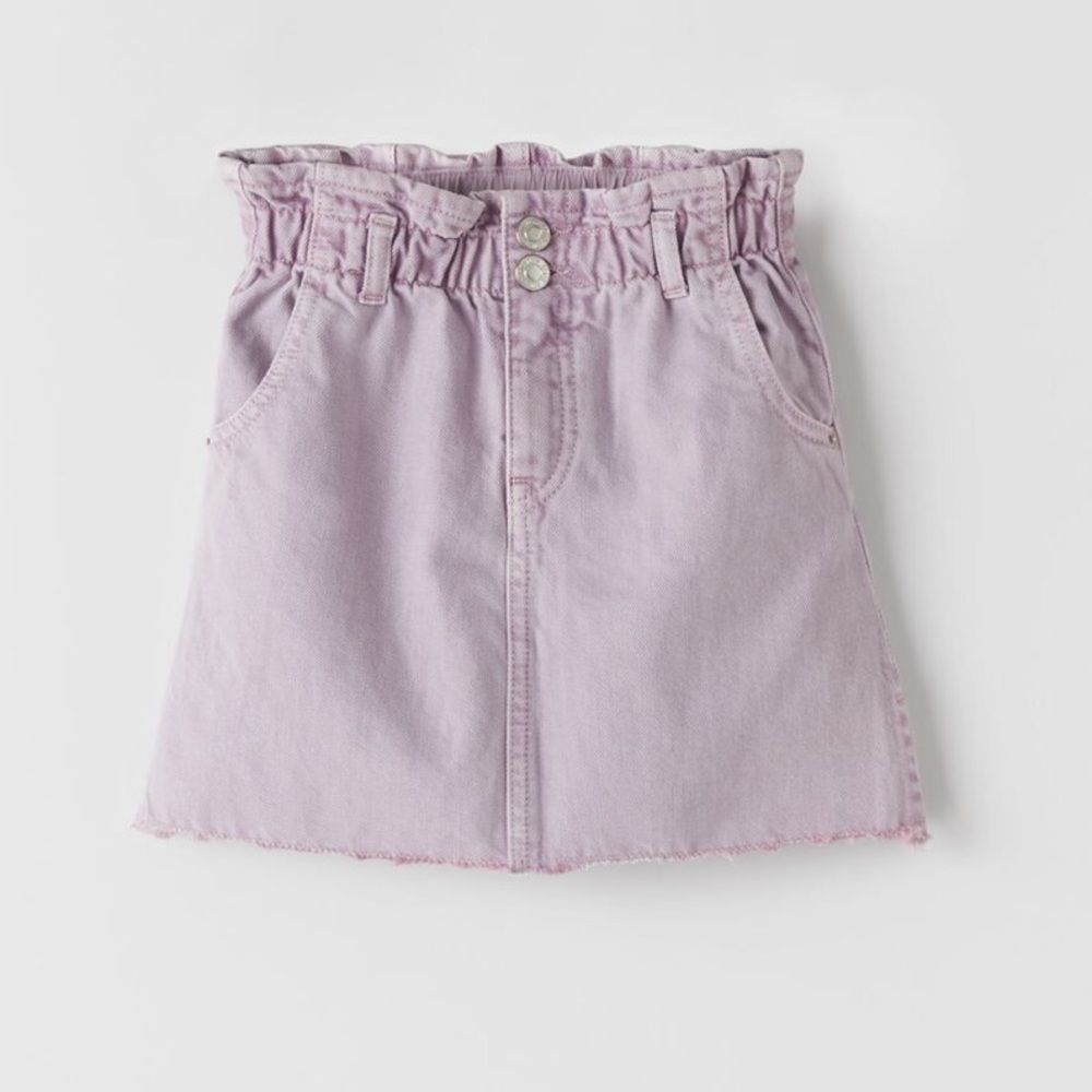Zara purple paper bag denim skirt